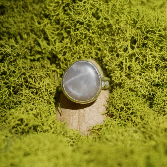 Grey Moonstone Ring - Size 6.5
