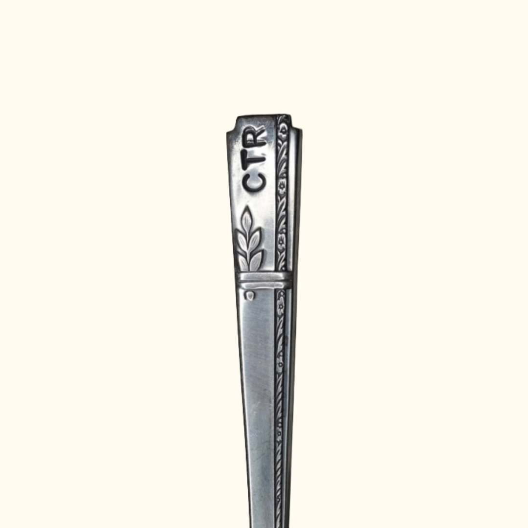 CTR (*slight defect on "R") - Stamped Spoon Ring