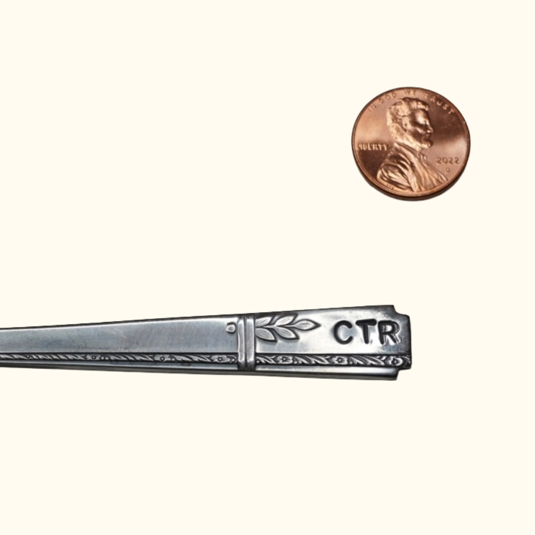 CTR (*slight defect on "R") - Stamped Spoon Ring