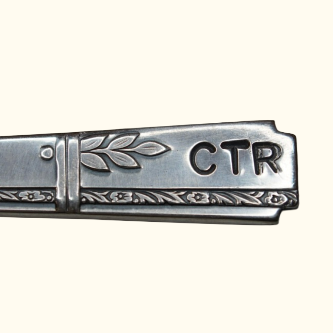CTR (*slight defect on "R") - Stamped Spoon Ring