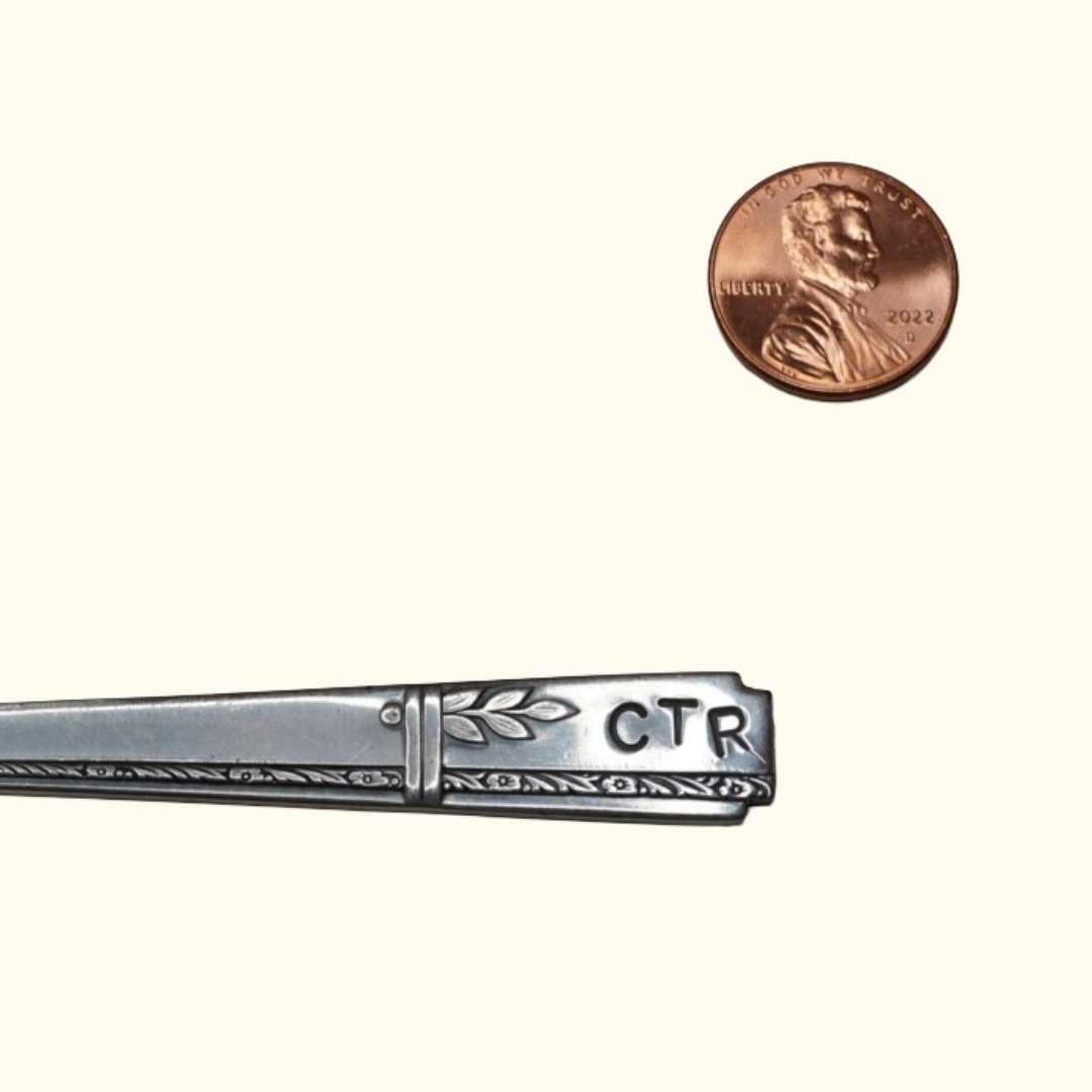 CTR (*slight defect on "R") - Stamped Spoon Ring