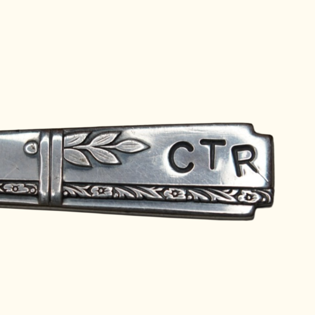 CTR (*slight defect on "R") - Stamped Spoon Ring