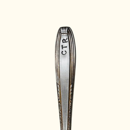 CTR (slight defect on "R") - Stamped Spoon Ring