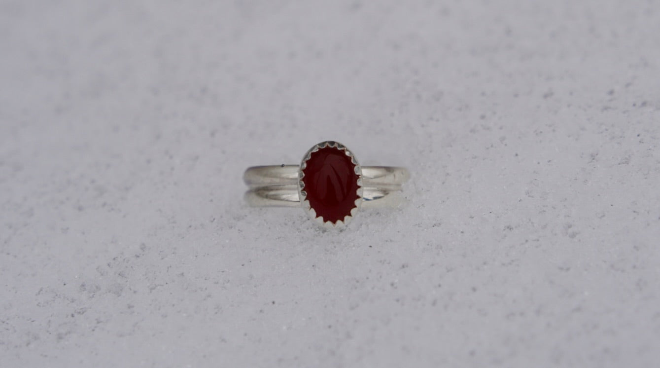 Red Onyx Ring - Size 3.75