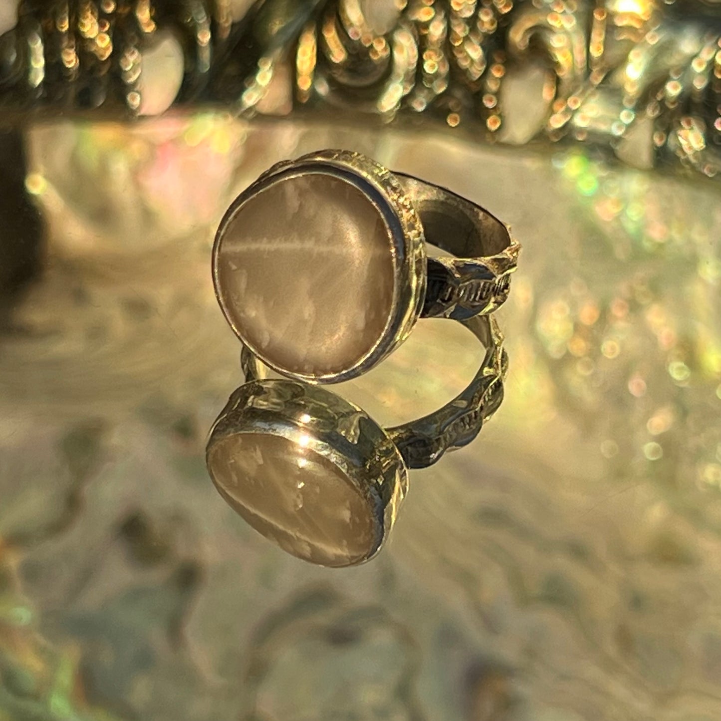 Grey Moonstone Ring - Size 6.5