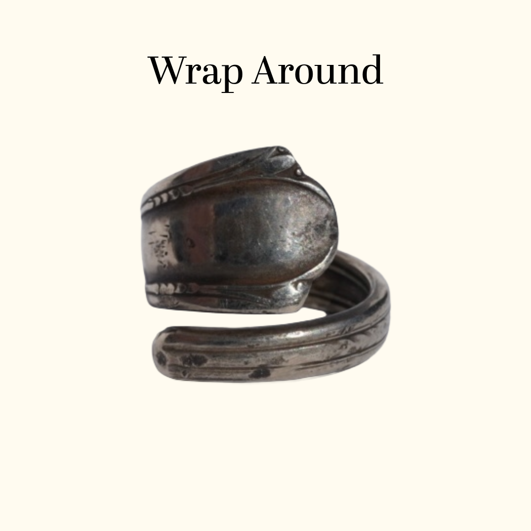 Grenoble Wrap Around (small) - Stamped Spoon Ring