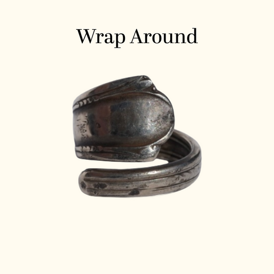 Baroque Rose Wrap Around - Stamped Spoon Ring